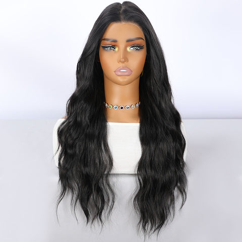 Long Wavy Black Lace Front Wig