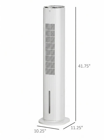 [World Cup 2026]40" Portable Oscillating Air Cooler Fan 3 In 1 Standing Ice Floor Fan with Humidifier Remote White