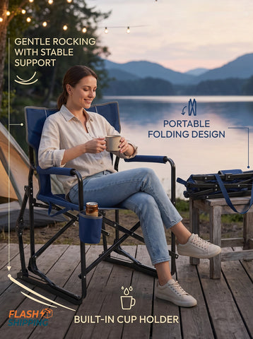 [World Cup 2026]Outdoor Folding Chair Portable Camping Lawn Chair With Mesh Backrest Waterproof Armrests And Sturdy Frame