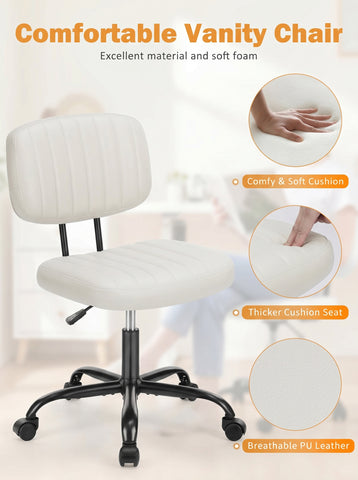 [World Cup 2026]Adjustable Height 360° Rolling Swivel Computer Task Chair Without Arm