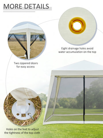 10'x10' Outdoor Party Tent Canopy with Mesh Sidewalls, Patio Gazebo Sun Shade Screen Shelter