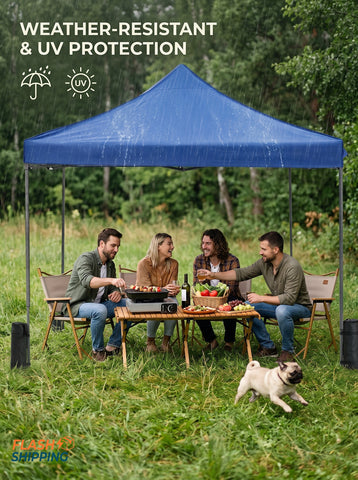 [World Cup 2026]10x10ft Pop Up Canopy Tent Easy Setup Outdoor Shade Instant Portable Sun Shelter Canopy Tent for Parties Camping Beach