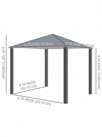 10' x 10' Patio Gazebo, Outdoor Gazebo Canopy Shelter with Netting & Curtains, Vented Roof, for Garden, Lawn, Backyard and Deck