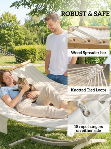 Outdoor Hammock 2-Person, with Pillow & Pad, 440 lbs Capacity