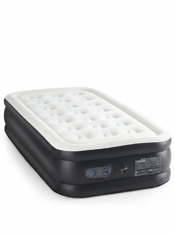 Air Mattress - 18" Inflatable Blow Up Mattress Airbed with Built-in High Capacity Pump, Double Height, Adjustable, Non-Slip Bottom Design