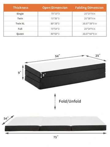 [World Cup 2026]3 INCHES Trifold Mattress