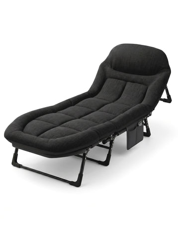 [World Cup 2026]Folding Bed Adjustable Camping Bed With Mattress Suitable For Courtyard Or Beach