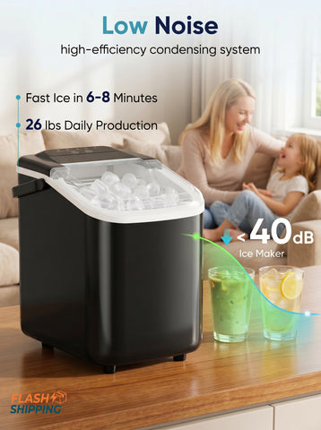 [World Cup 2026]Desktop Ice Maker With Movable Handle Can Produce 9 Ice Balls In 6 To 8 Minutes Equipped With A Basket And A Spoon