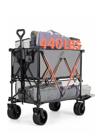 Double-decker truck with brakes, 440-pound large-capacity truck trolley folding truck