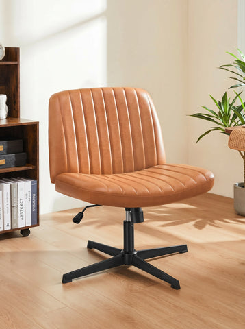 [World Cup 2026]Cross-Legged Chair No Wheels Armless Swivel Home Office Chair