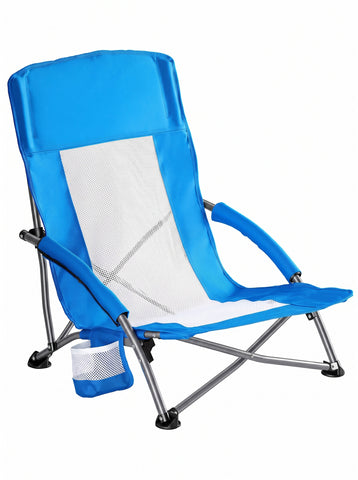 [World Cup 2026]Portable Folding Camping Chair With Storage Pockets And Backpack Mesh-Ventilated Chair Back