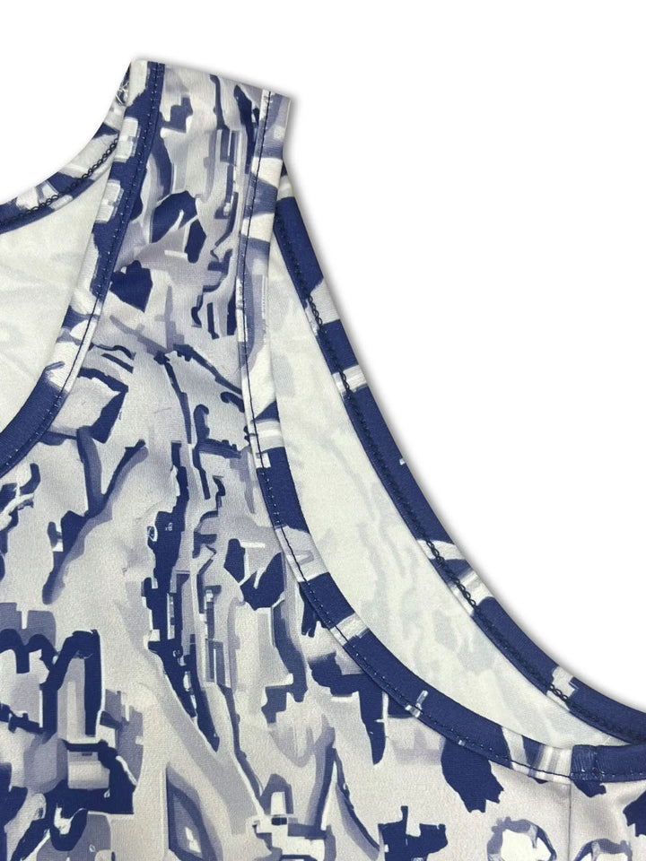 Printed Sleeveless Midi Dress