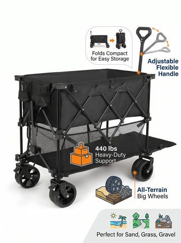 Double-decker truck with brakes, 440-pound large-capacity truck trolley folding truck