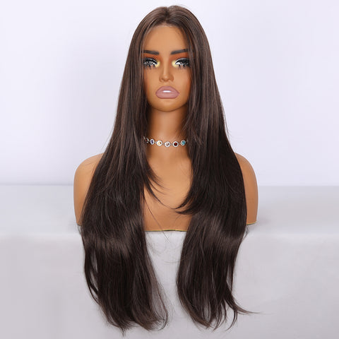 Long Straight With Bangs Synthetic Wig
