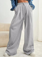 Drawstring Waist Wide Leg Pants