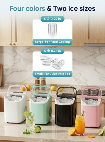 [World Cup 2026]Desktop Ice Maker With Movable Handle Can Produce 9 Ice Balls In 6 To 8 Minutes Equipped With A Basket And A Spoon