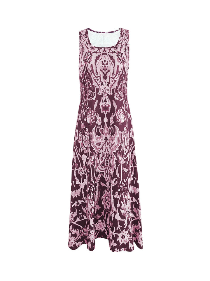 Printed Sleeveless Midi Dress
