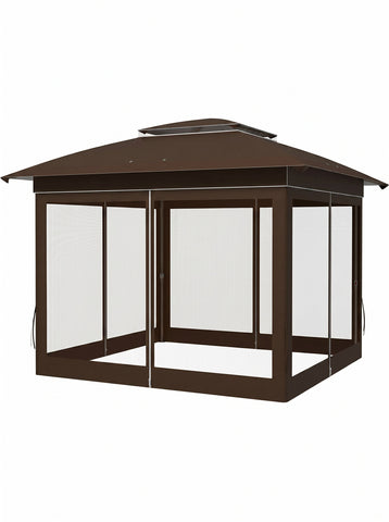 12' x 12' Pop Up Canopy Tent with Netting and Carry Bag, Instant Sun Shelter with 137 sq.ft Shade