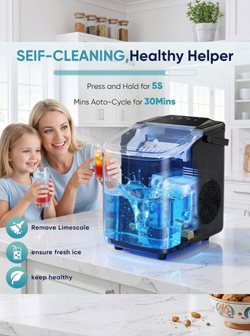 [World Cup 2026]Desktop Ice Maker With Movable Handle Can Produce 9 Ice Balls In 6 To 8 Minutes Equipped With A Basket And A Spoon