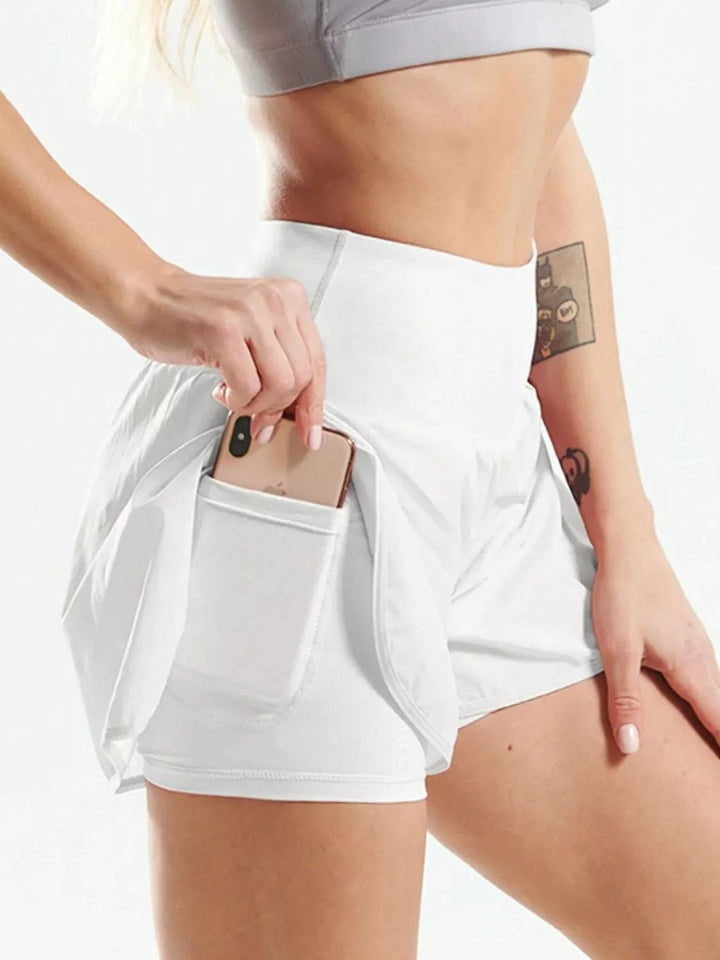Pocketed High Waist Active Shorts