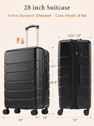 [World Cup 2026]20-28 Inch Luggage Expandable Hardside Suitcase With Spinner Wheels Hard Shell Abs Durable Lightweight Travel Luggage With Tsa Lock