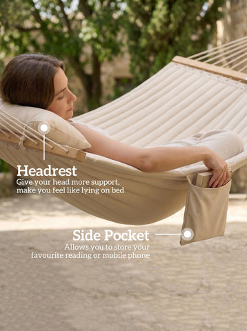 Outdoor Hammock 2-Person, with Pillow & Pad, 440 lbs Capacity