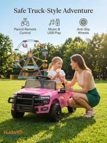 Qaba 12V Kids Ride on Car, Licensed Dodge RAM 3500 Ride on Toys with Dual Motors, Remote Control for Toddlers