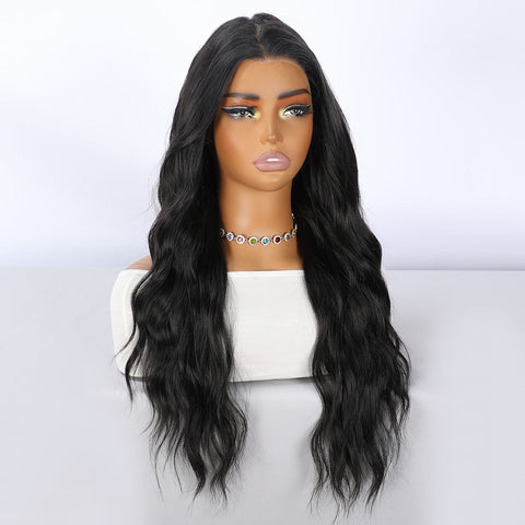 Long Wavy Black Lace Front Wig