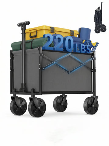 [World Cup 2026]Foldable Trolley Equipped With Wheels With A Load Capacity Of 220 Pounds A Sturdy And Durable Mini Foldable Portable Van With Adjustable Handles