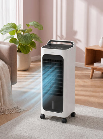 Room Air Cooler with Ice Packs, Ice Cooling Fan Water Humidifier Unit with Remote, Timer, Oscillating