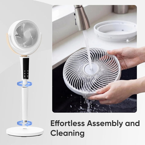 Silent Upright Fan 15-Speed Floor-Standing Fan, With Touch Control And LED Lights