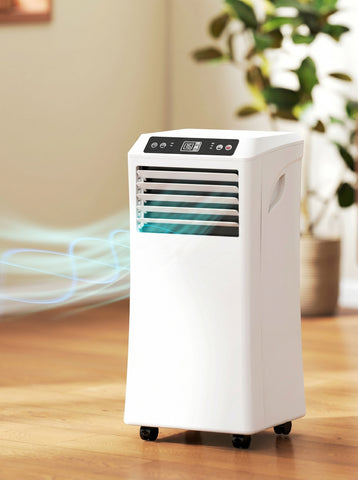 10000 BTU Mobile Portable Air Conditioner with Cooling, Dehumidifier and Ventilating, 2 Speed Fans, 24-Hour Timer