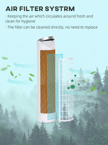 [World Cup 2026]40" Portable Oscillating Air Cooler Fan 3 In 1 Standing Ice Floor Fan with Humidifier Remote White