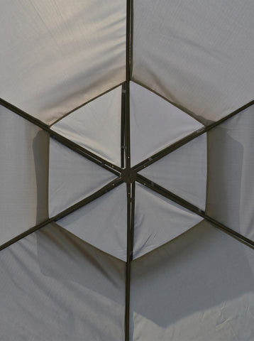 12' x 12' Round Outdoor Gazebo, Patio Dome Gazebo Canopy Shelter with Double Roof, Netting Sidewalls and Curtains, Zippered Doors, Strong Steel Frame