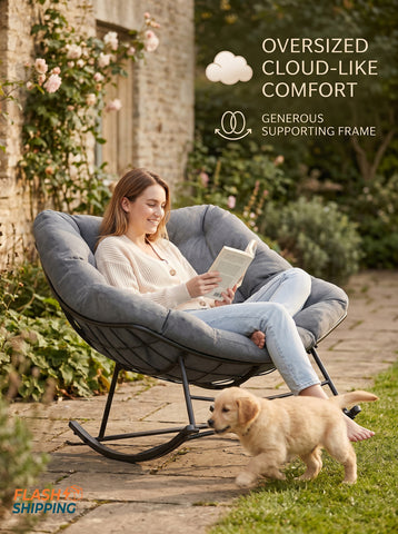 [World Cup 2026]Recliner An Oversized Egg-Shaped Chair With A Cushion With A Load Capacity Of 450 Pounds A Non-Slip And Quiet Rocking Chair