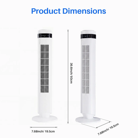 Tower Fan for Bedroom, 28dB Silent Standing Fan with 12H Timer, Smart Auto Mode, 64° Oscillating Bladeless Cooling Fan for Home Office