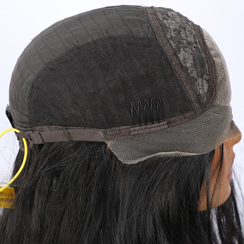 Long Wavy Blonde Grey Ombre Lace Front Wig