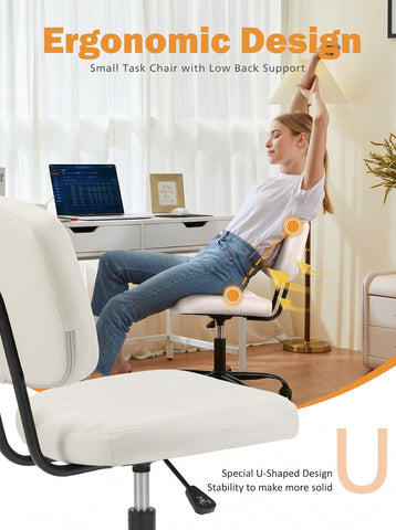 [World Cup 2026]Adjustable Height 360° Rolling Swivel Computer Task Chair Without Arm