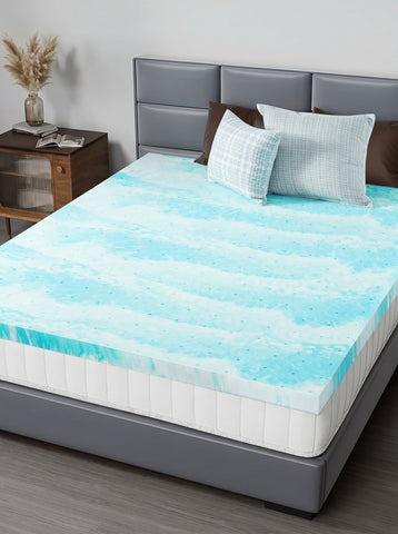 [World Cup 2026]Memory Foam Cooling Gel Swirl Infused Bed Topper for Back Pain