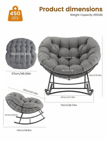 [World Cup 2026]Recliner An Oversized Egg-Shaped Chair With A Cushion With A Load Capacity Of 450 Pounds A Non-Slip And Quiet Rocking Chair