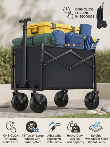 [World Cup 2026]Foldable Trolley Equipped With Wheels With A Load Capacity Of 220 Pounds A Sturdy And Durable Mini Foldable Portable Van With Adjustable Handles