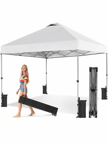 10x10 feet retractable tent, portable outdoor shelter, suitable for beaches, events, camping