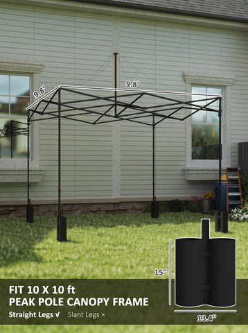 10' x 10' Replacement Canopy Top for Pop Up Canopy Tent with 4 Sand Bags, UPF50+ Protection