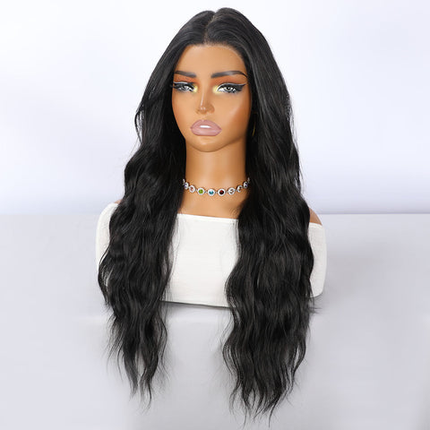 Long Wavy Black Lace Front Wig