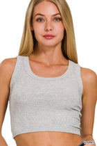 Zenana Ribbed Scoop Neck Cropped Tank Top