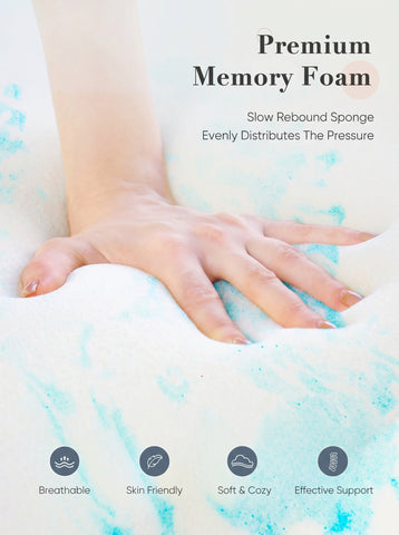 [World Cup 2026]Memory Foam Cooling Gel Swirl Infused Bed Topper for Back Pain