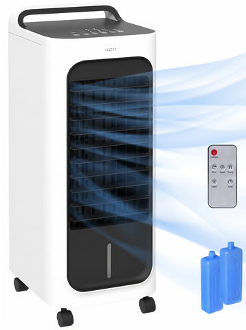 Room Air Cooler with Ice Packs, Ice Cooling Fan Water Humidifier Unit with Remote, Timer, Oscillating