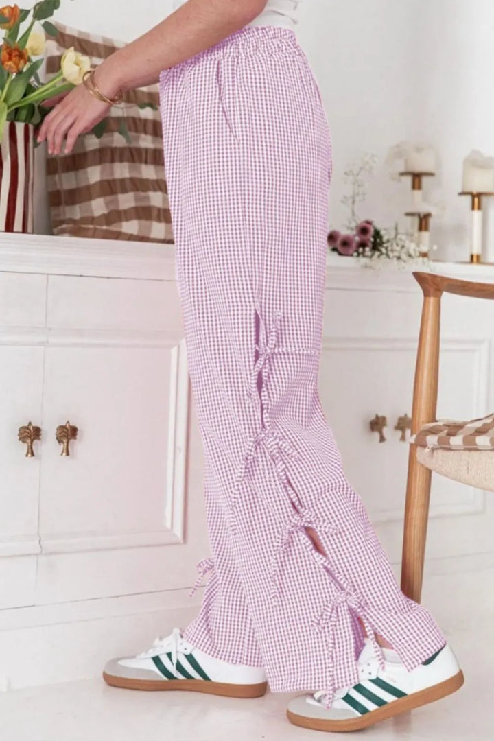 Side Tied Pants with Pockets