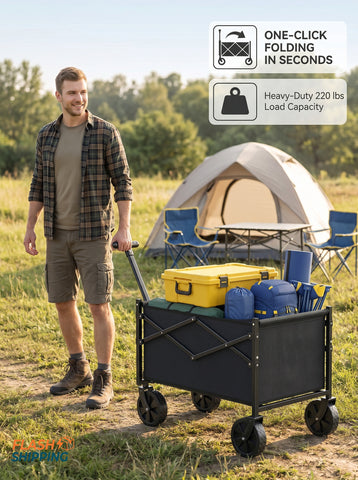 [World Cup 2026]Foldable Trolley Equipped With Wheels With A Load Capacity Of 220 Pounds A Sturdy And Durable Mini Foldable Portable Van With Adjustable Handles