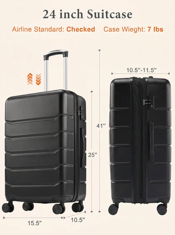 [World Cup 2026]20-28 Inch Luggage Expandable Hardside Suitcase With Spinner Wheels Hard Shell Abs Durable Lightweight Travel Luggage With Tsa Lock
